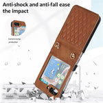 Grid-præget PU-læder PC-cover til Samsung Galaxy Z Flip5 5G Beskyttende telefonetui med skulderrem