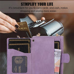 Grid Imprinted Protective Wallet Case for Samsung Galaxy Z Flip5 5G PU Leather PC Phone Cover with Shoulder Strap