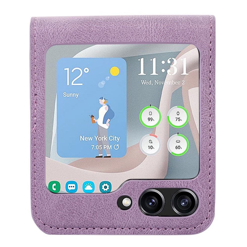 Samsung Galaxy Z Flip5 5G Korthållare mobilskal Stötsäkert PU-läder PC mobilskal