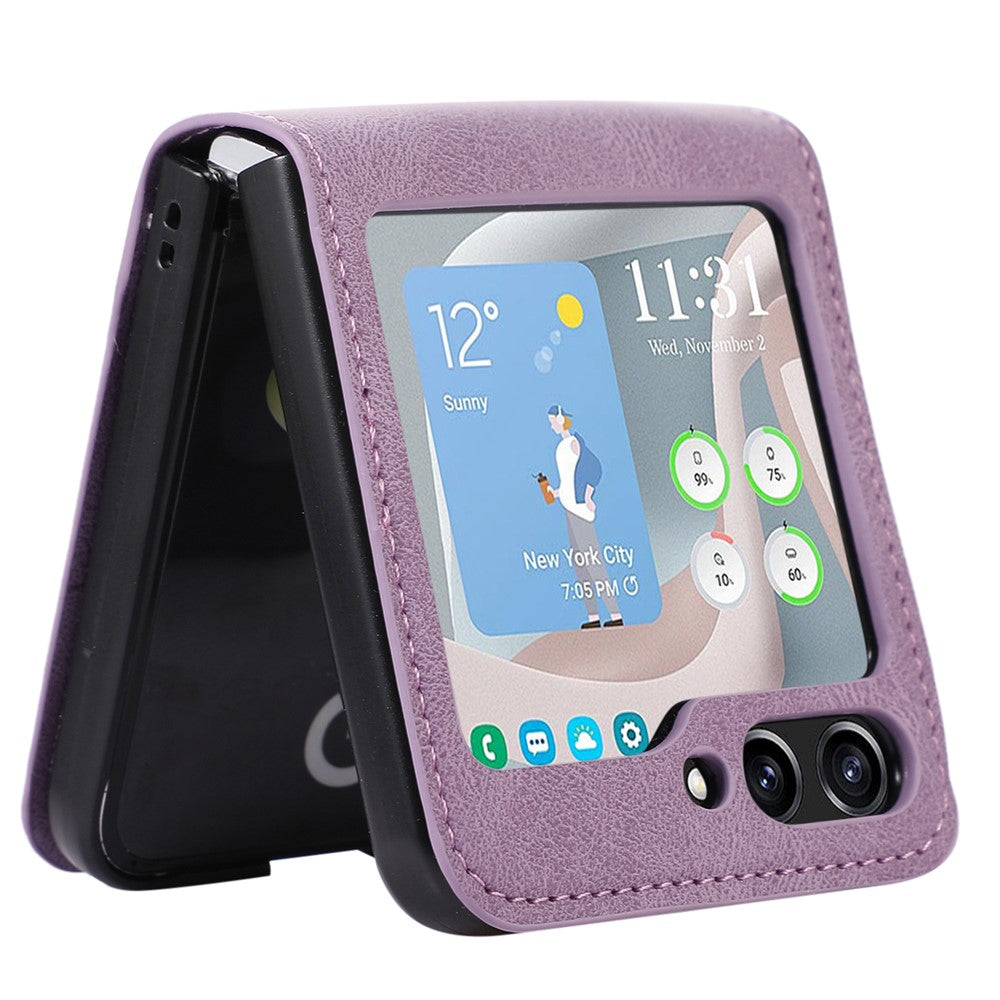 Samsung Galaxy Z Flip5 5G Korthållare mobilskal Stötsäkert PU-läder PC mobilskal