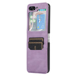 Samsung Galaxy Z Flip5 5G Korthållare mobilskal Stötsäkert PU-läder PC mobilskal