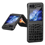 Telefoncover med krokodilletekstur til Samsung Galaxy Z Flip5 5G PU-læder Hårdt PC-telefoncover