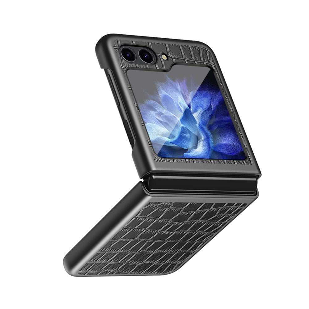 Telefoncover med krokodilletekstur til Samsung Galaxy Z Flip5 5G PU-læder Hårdt PC-telefoncover