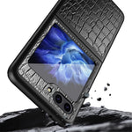Telefoncover med krokodilletekstur til Samsung Galaxy Z Flip5 5G PU-læder Hårdt PC-telefoncover