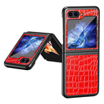 Telefoncover med krokodilletekstur til Samsung Galaxy Z Flip5 5G PU-læder Hårdt PC-telefoncover