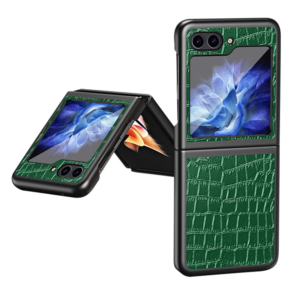 Telefoncover med krokodilletekstur til Samsung Galaxy Z Flip5 5G PU-læder Hårdt PC-telefoncover
