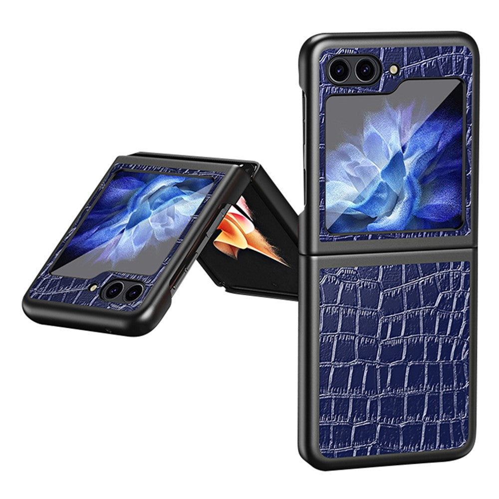 Telefoncover med krokodilletekstur til Samsung Galaxy Z Flip5 5G PU-læder Hårdt PC-telefoncover