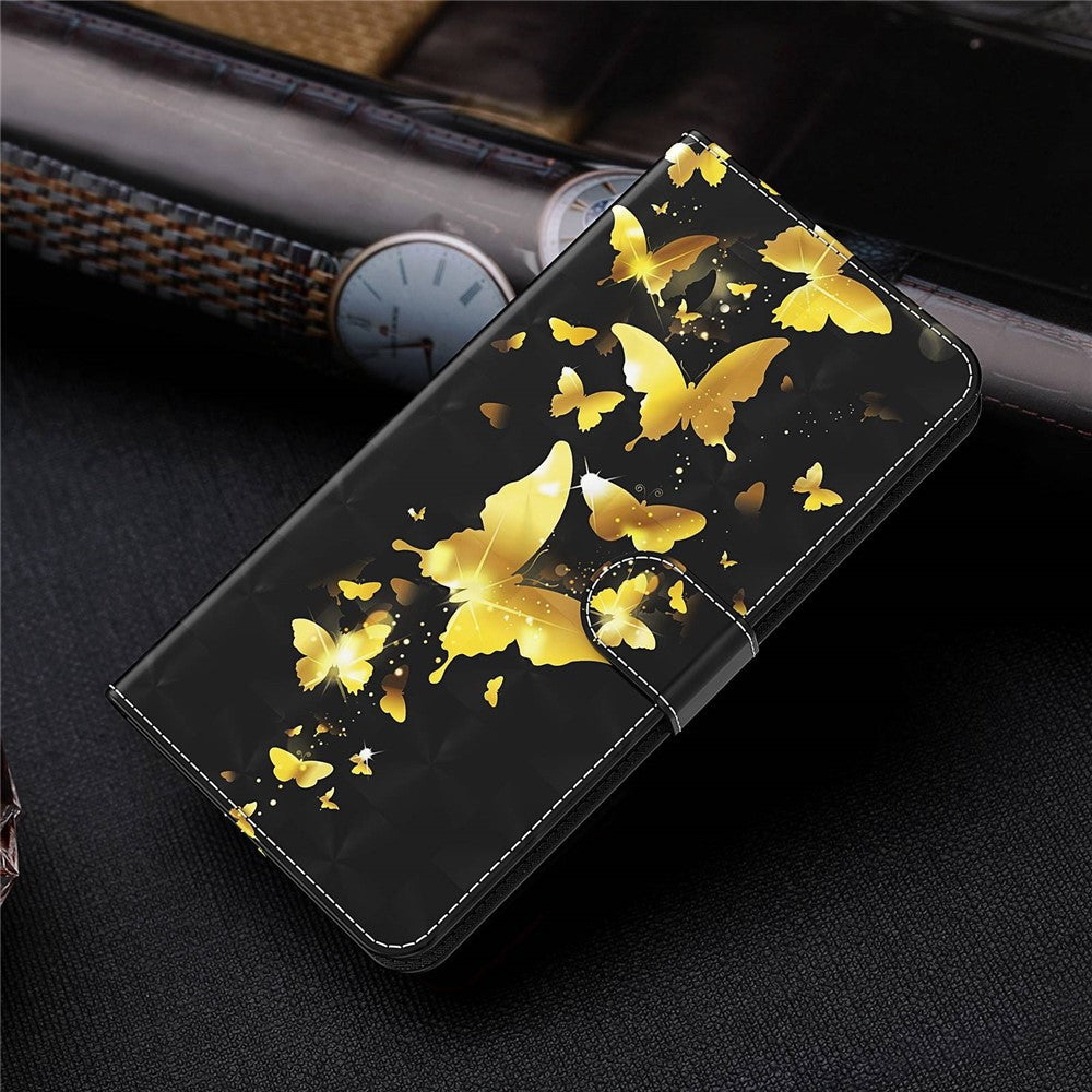 For Xiaomi Redmi Note 12 Pro+ 5G Leather Wallet Phone Case 3D Pattern Printing Stand Cover with Strap