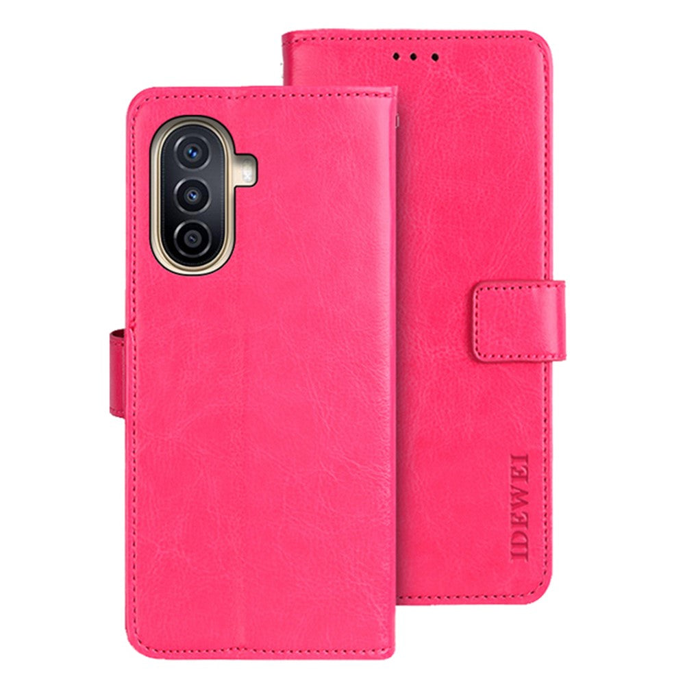 IDEWEI For Huawei nova Y71 4G / Y70 Plus 4G / Y70 4G Cell Phone Shell Wallet Crazy Horse Texture Stand Leather Phone Cover