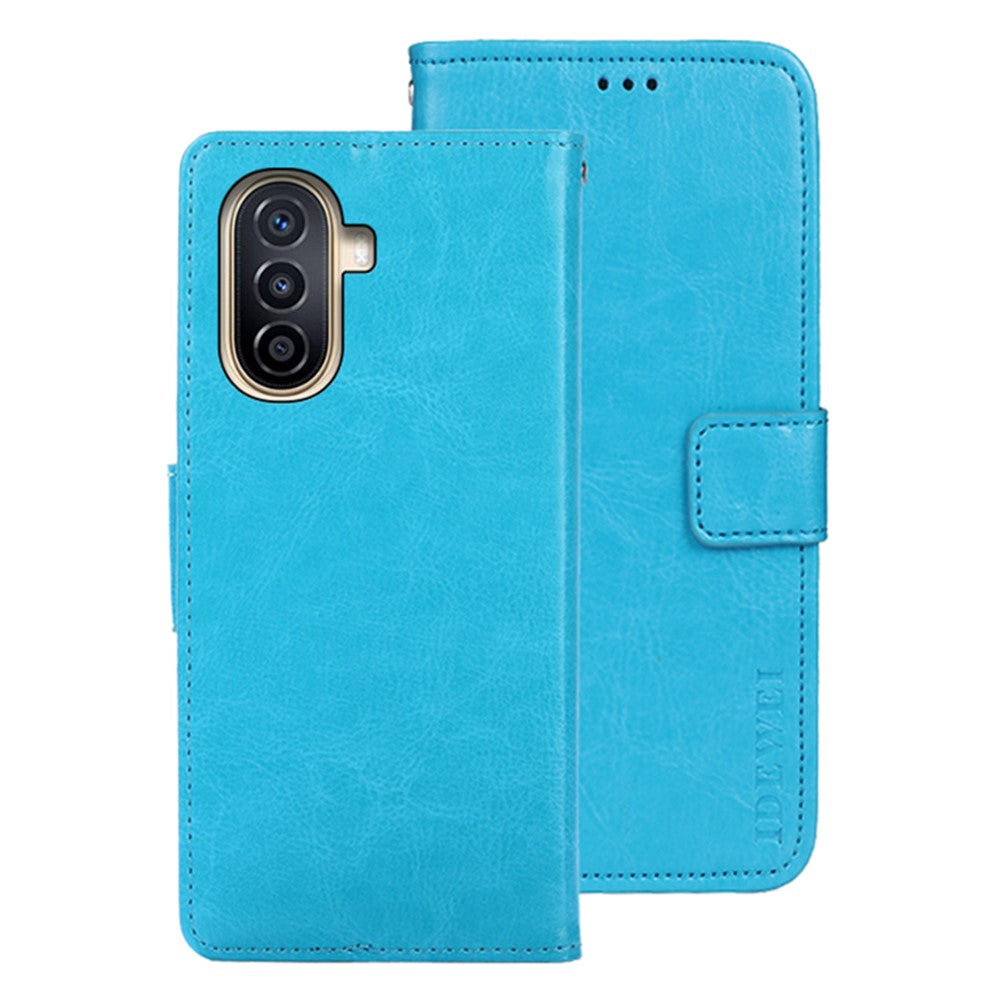 IDEWEI For Huawei nova Y71 4G / Y70 Plus 4G / Y70 4G Cell Phone Shell Wallet Crazy Horse Texture Stand Leather Phone Cover