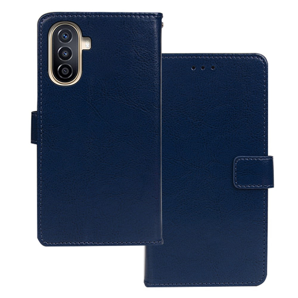 IDEWEI For Huawei nova Y71 4G / Y70 4G / Y70 Plus 4G Leather Phone Case Stand Crazy Horse Texture Wallet Cover