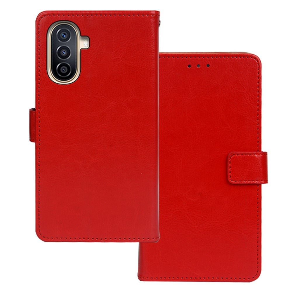 IDEWEI For Huawei nova Y71 4G / Y70 4G / Y70 Plus 4G Leather Phone Case Stand Crazy Horse Texture Wallet Cover