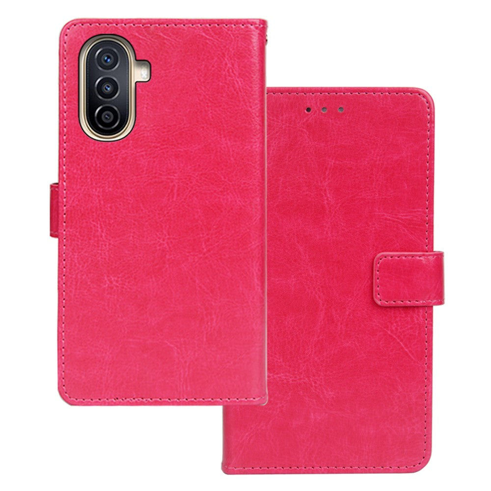 IDEWEI For Huawei nova Y71 4G / Y70 4G / Y70 Plus 4G Leather Phone Case Stand Crazy Horse Texture Wallet Cover