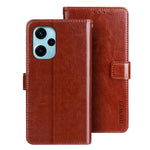 IDEWEI TPU+PU-lædermobilcover til Xiaomi Redmi Note 12 Turbo / Poco F5 5G, tegnebogscover med Crazy Horse-tekstur og stander
