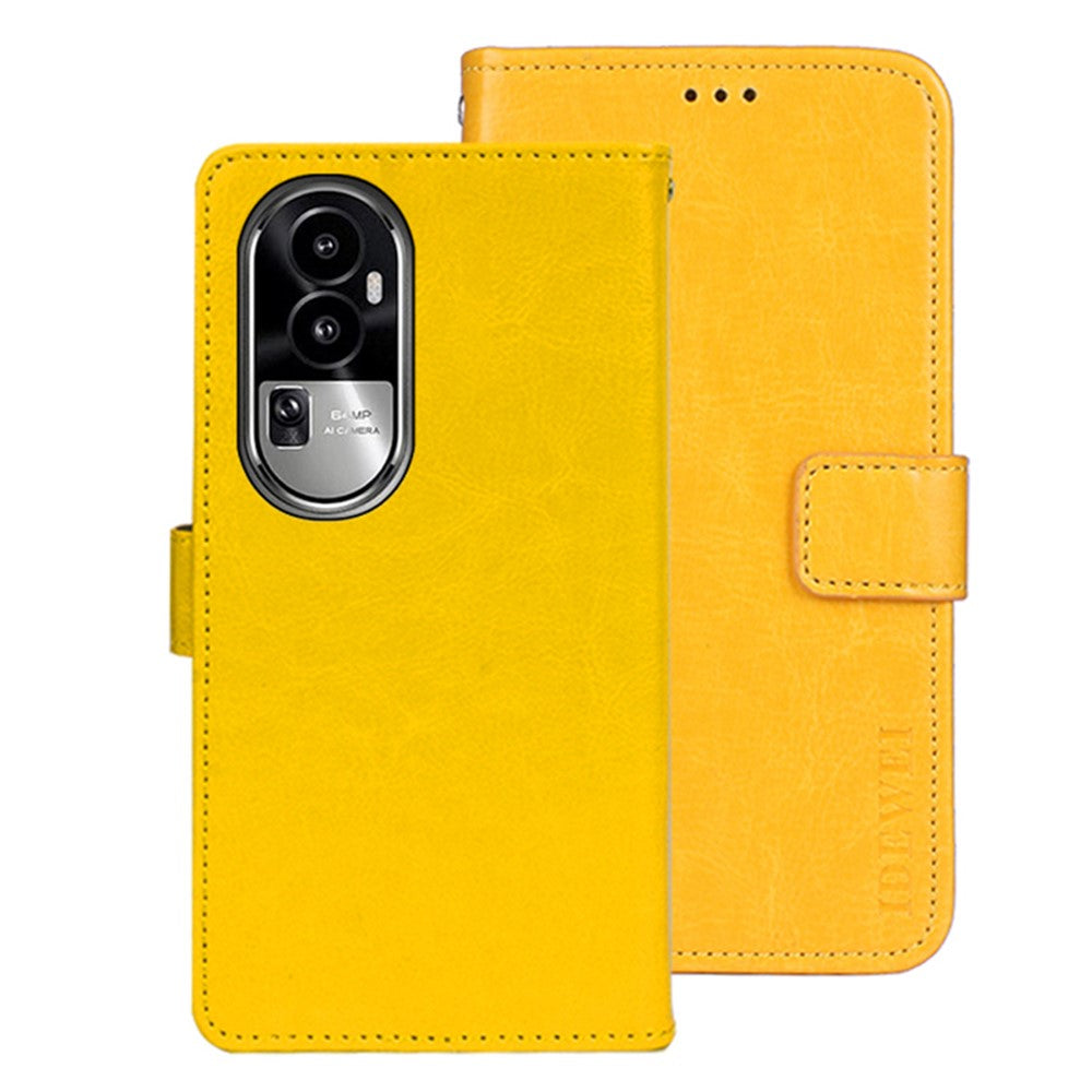 IDEWEI For Oppo Reno10 Pro+ 5G Anti-Fingerprint Phone Shell Wallet Crazy Horse Texture Stand Leather Case Cover