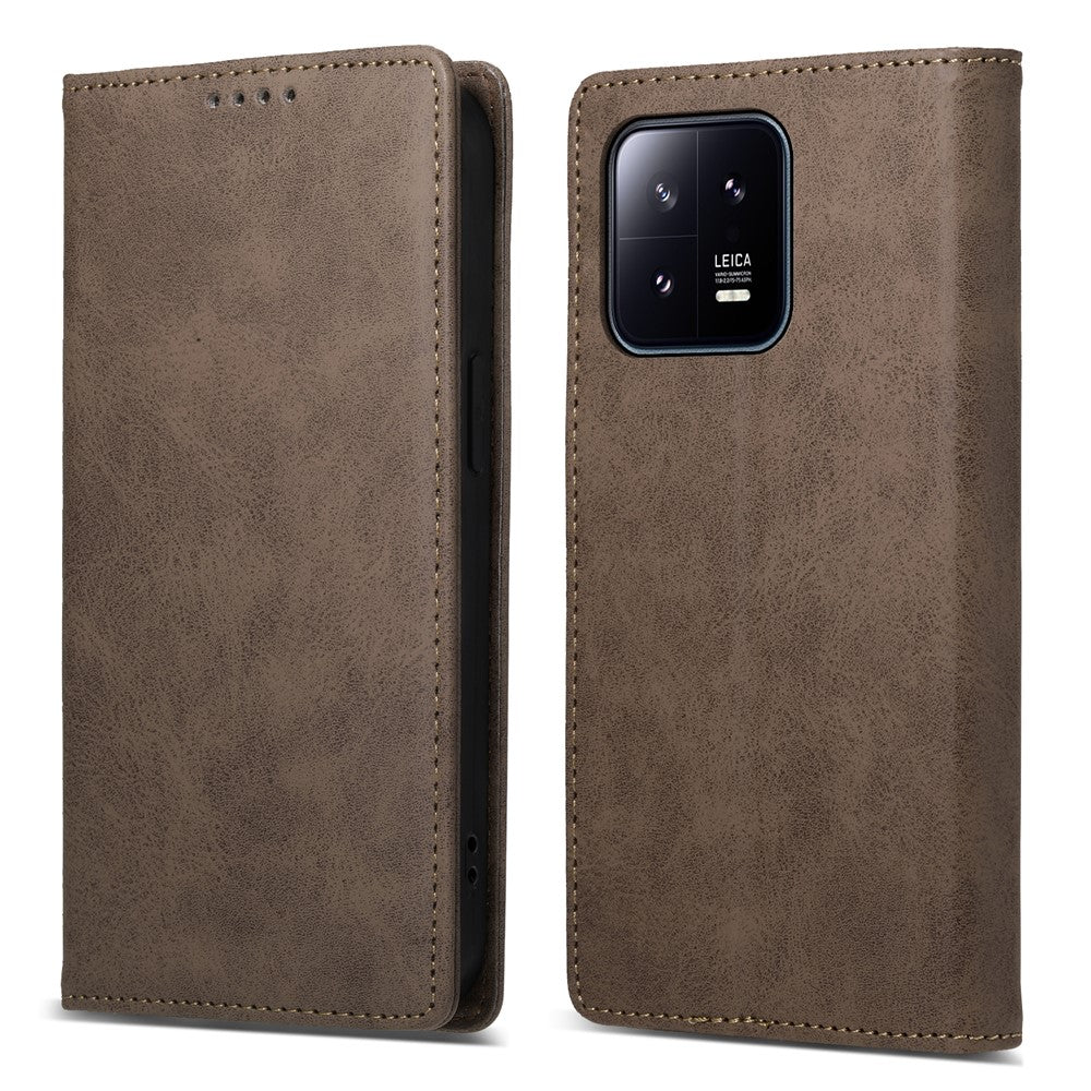 DF-05 For Xiaomi 13 RFID Blocking Wallet PU Leather Business Phone Case Stand Magnetic Closure Cover