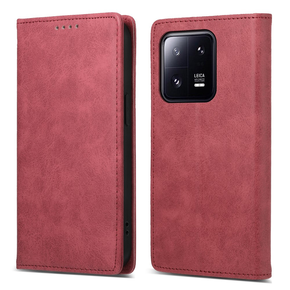 DF-05 RFID Blocking Wallet Cell Phone Case For Xiaomi 13 Pro 5G , Anti-Scratch PU Leather + Matte TPU Stand Cover