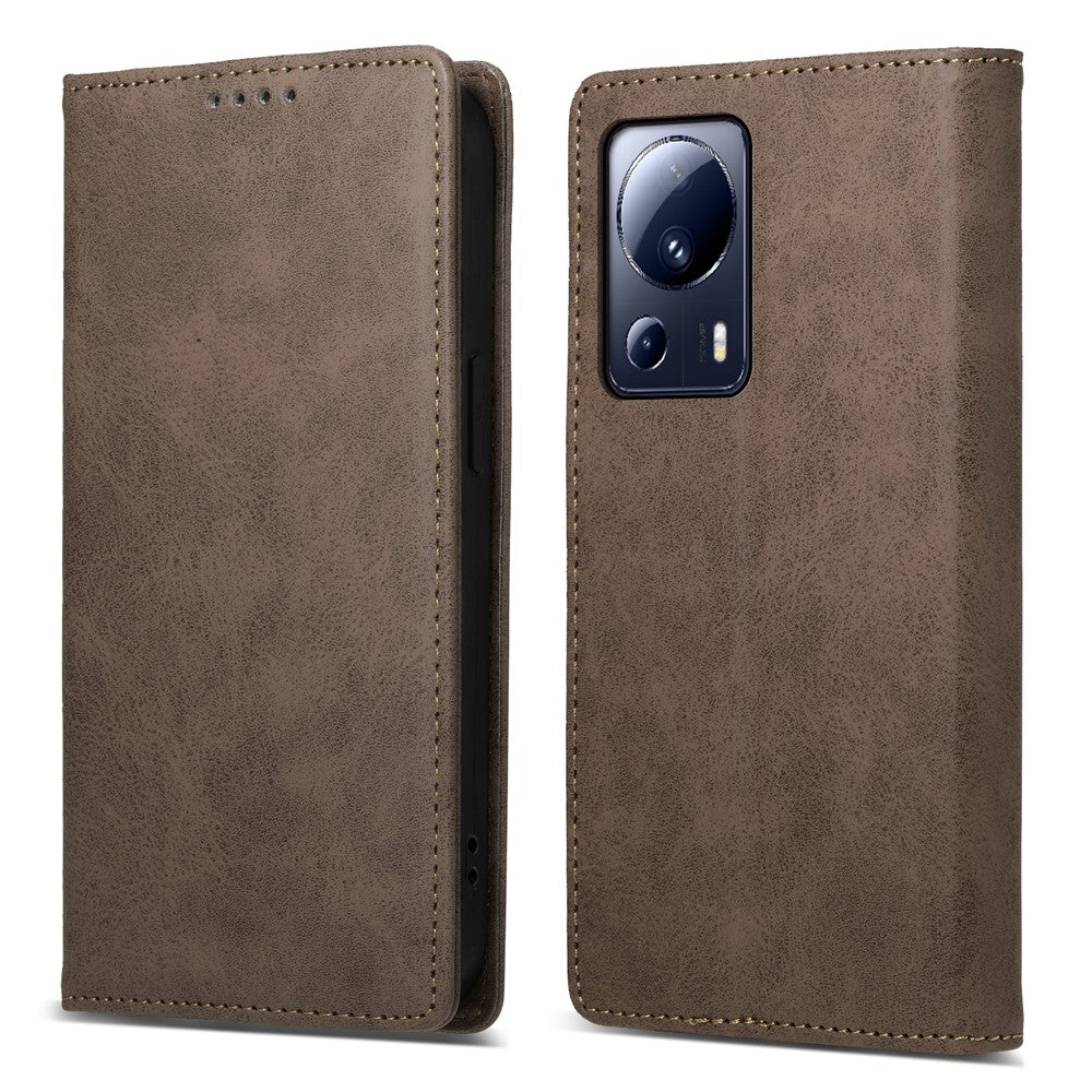 DF-05 Mobile Phone Case for Xiaomi 13 Lite / Civi 2 5G , Wallet PU Leather Anti-Scratch RFID Blocking Stand Cover
