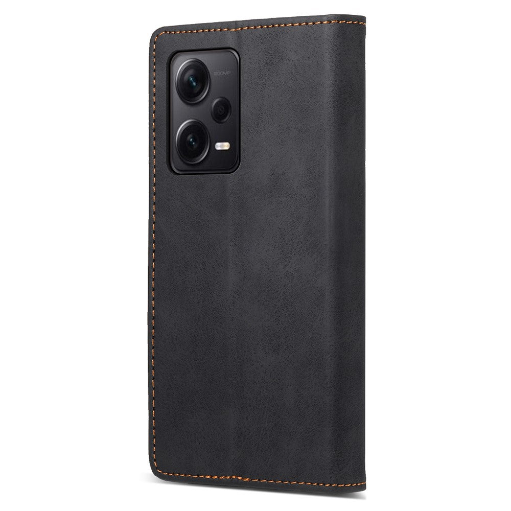 DF-05 For Xiaomi Redmi Note 12 Pro+ 5G Slim-Fit Phone Case RFID Blocking Stand Wallet PU Leather Cover