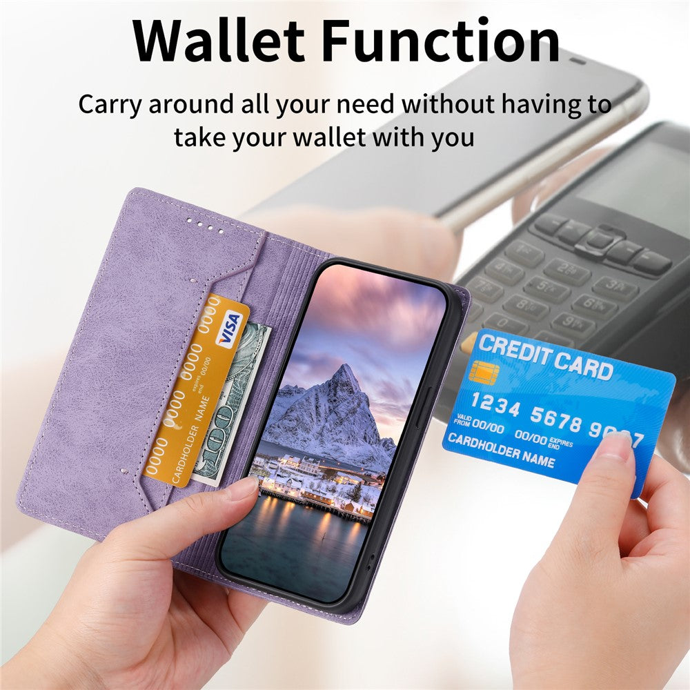 DF-05 PU Leather Phone Case for Samsung Galaxy A32 5G / M32 5G Stand RFID Blocking Business Wallet Flip Cover