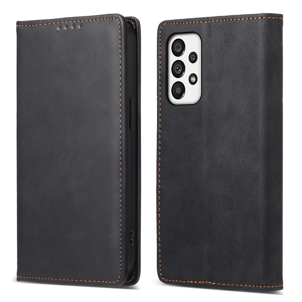 DF-05 til Samsung Galaxy A73 5G PU Læder RFID Blokerende Etui Kortholder Stativ Business Telefoncover