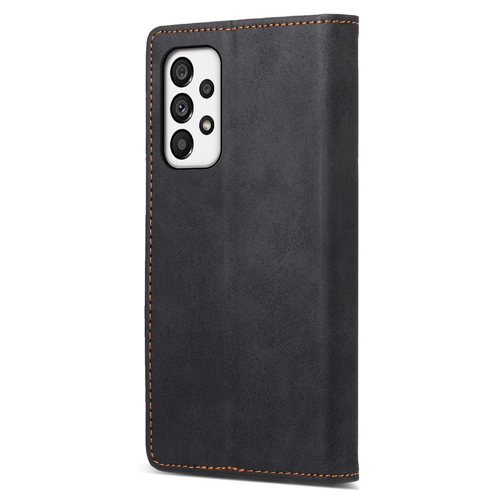 DF-05 til Samsung Galaxy A73 5G PU Læder RFID Blokerende Etui Kortholder Stativ Business Telefoncover