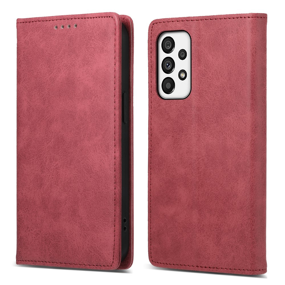 DF-05 til Samsung Galaxy A73 5G PU Læder RFID Blokerende Etui Kortholder Stativ Business Telefoncover