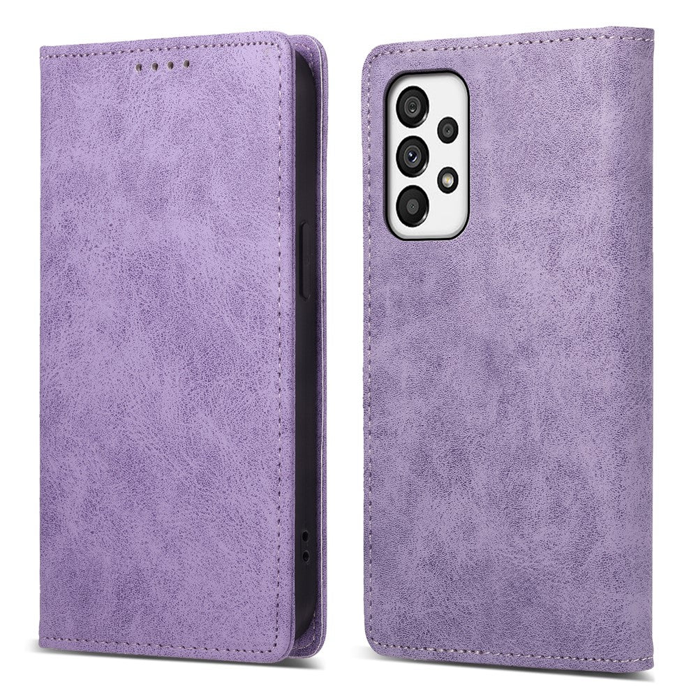 DF-05 til Samsung Galaxy A73 5G PU Læder RFID Blokerende Etui Kortholder Stativ Business Telefoncover
