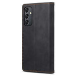 DF-05 For Samsung Galaxy A24 4G (162.1 x 77.6 x 8.3mm) RFID Blocking Phone Case PU Leather + TPU Stand Wallet Cover