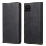 DF-05 For Samsung Galaxy A22 5G (EU Version) RFID Blocking Phone Case Leather Wallet Stand Anti-drop Cover