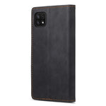 DF-05 For Samsung Galaxy A22 5G (EU Version) RFID Blocking Phone Case Leather Wallet Stand Anti-drop Cover