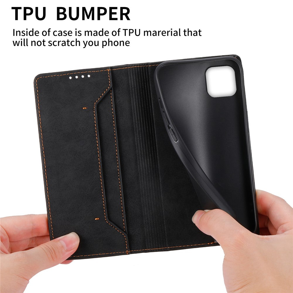 DF-05 For Samsung Galaxy A22 5G (EU Version) RFID Blocking Phone Case Leather Wallet Stand Anti-drop Cover