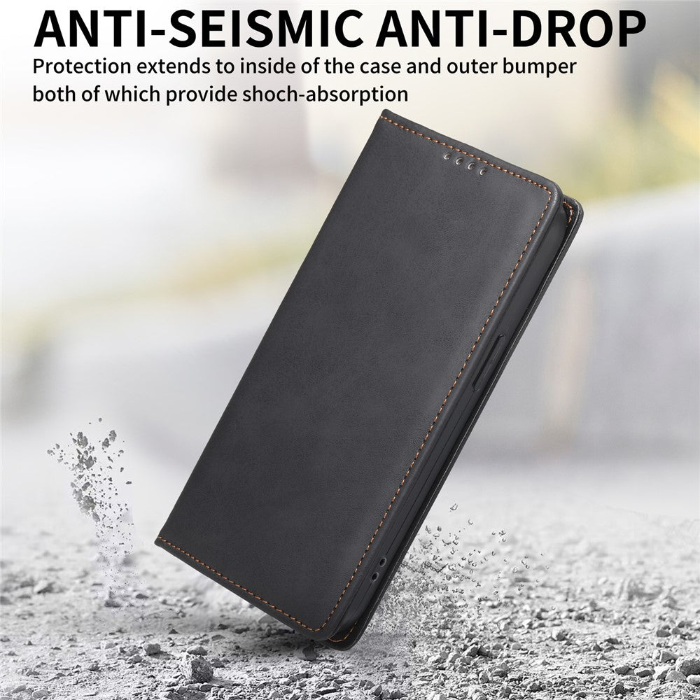 DF-05 For Samsung Galaxy A22 5G (EU Version) RFID Blocking Phone Case Leather Wallet Stand Anti-drop Cover