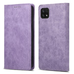 DF-05 For Samsung Galaxy A22 5G (EU Version) RFID Blocking Phone Case Leather Wallet Stand Anti-drop Cover
