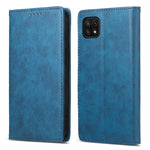 DF-05 For Samsung Galaxy A22 5G (EU Version) RFID Blocking Phone Case Leather Wallet Stand Anti-drop Cover