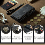For Google Pixel 8 Pro Phone Cases with Strap CASEME C30 Zipper Multiple Card Holder PU Leather Cover