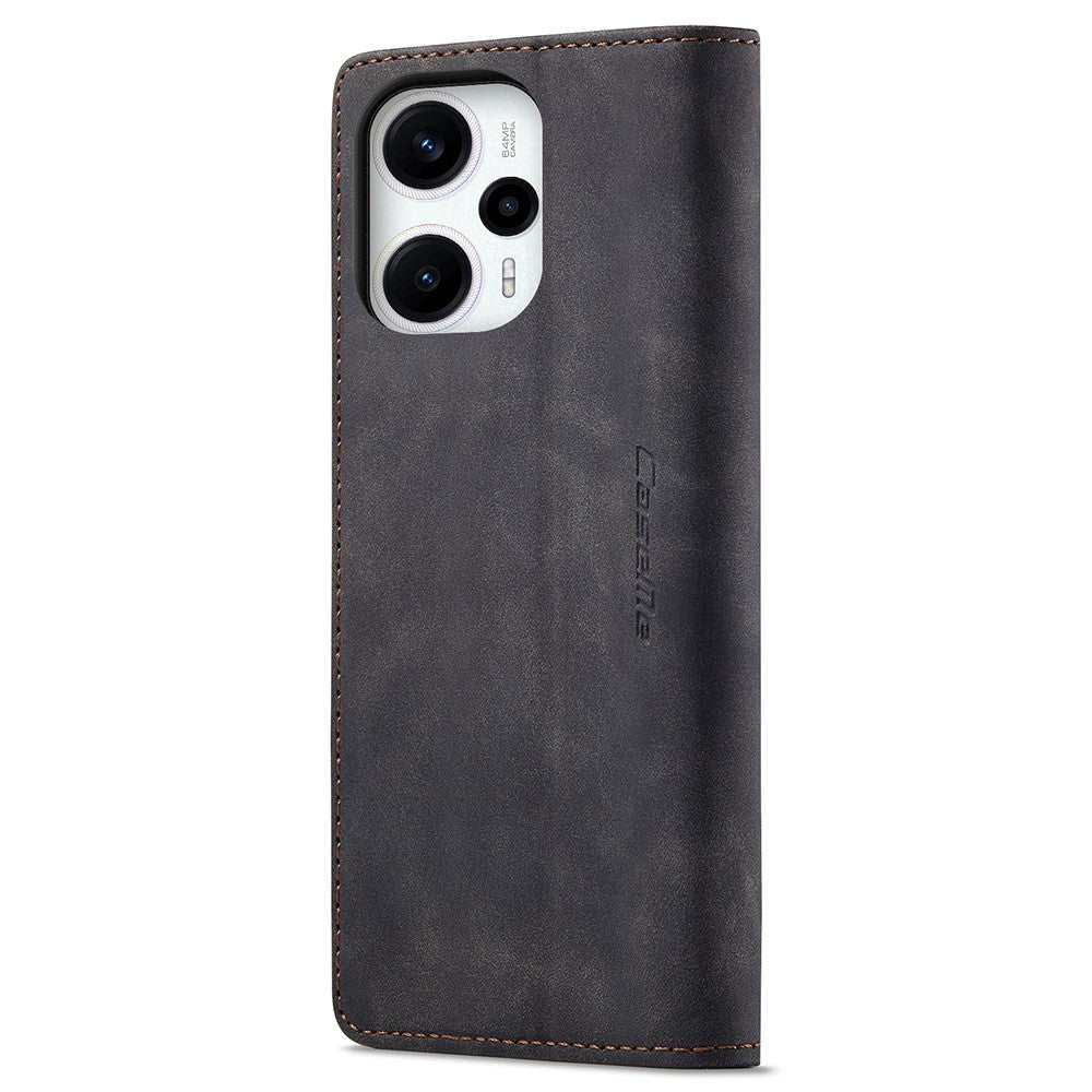 CASEME 013-serien för Xiaomi Poco F5 5G / Redmi Note 12 Turbo PU-läder plånboksfodral i stativ, smartphone-skydd