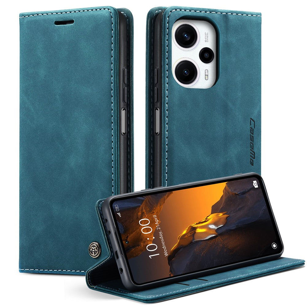 CASEME 013-serien för Xiaomi Poco F5 5G / Redmi Note 12 Turbo PU-läder plånboksfodral i stativ, smartphone-skydd