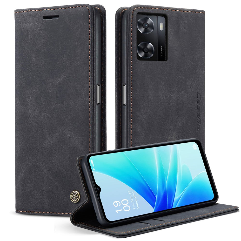 CASEME 013-serien Läderfodral för Oppo A57 4G / A57s 4G / A57e 4G / A77 4G / A77s 4G / OnePlus Nord N20 SE 4G Plånboksfodral med stativ