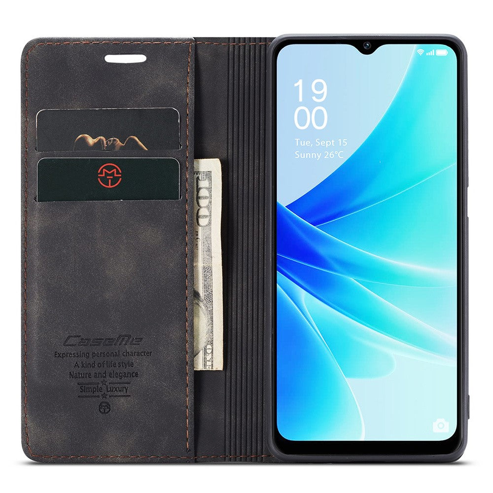 CASEME 013-serien Läderfodral för Oppo A57 4G / A57s 4G / A57e 4G / A77 4G / A77s 4G / OnePlus Nord N20 SE 4G Plånboksfodral med stativ