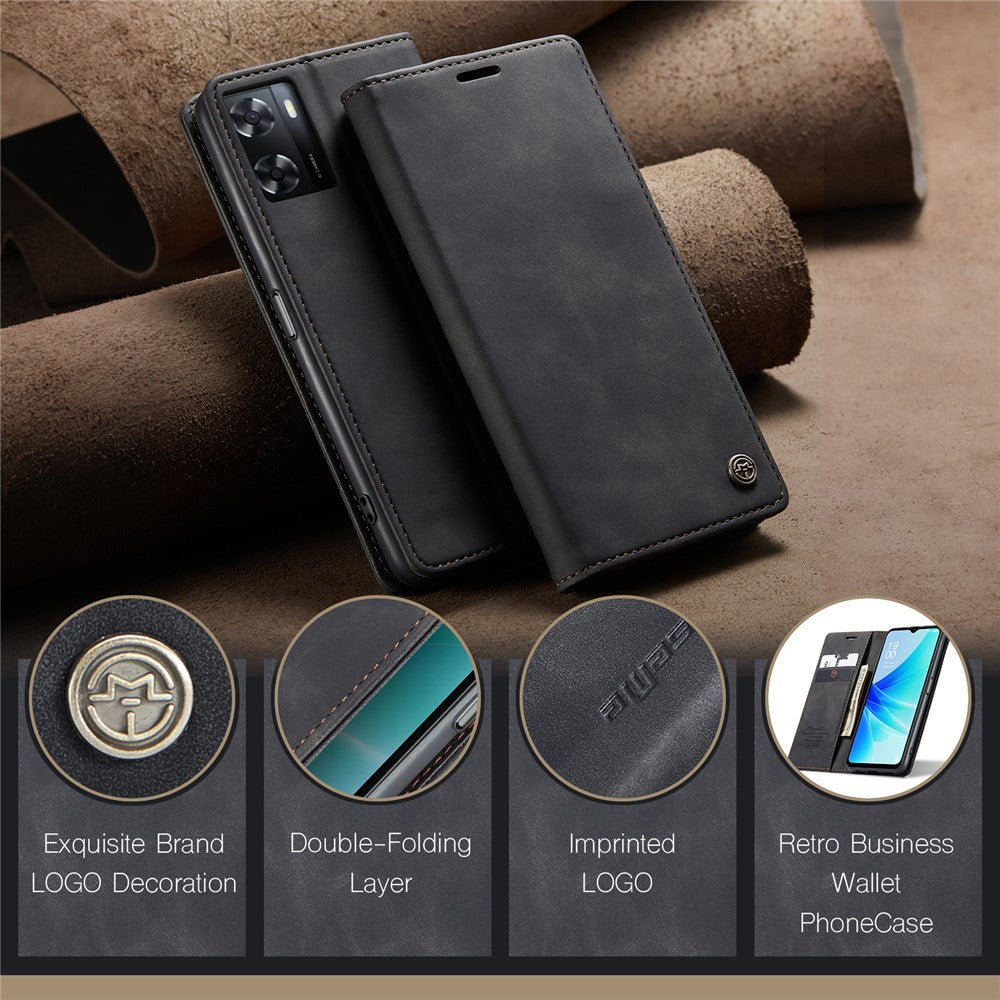 CASEME 013-serien Läderfodral för Oppo A57 4G / A57s 4G / A57e 4G / A77 4G / A77s 4G / OnePlus Nord N20 SE 4G Plånboksfodral med stativ
