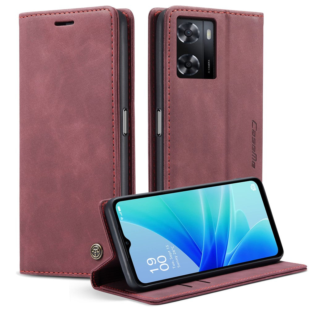 CASEME 013-serien Läderfodral för Oppo A57 4G / A57s 4G / A57e 4G / A77 4G / A77s 4G / OnePlus Nord N20 SE 4G Plånboksfodral med stativ