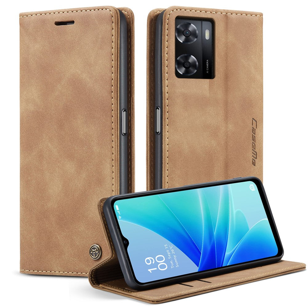 CASEME 013-serien Läderfodral för Oppo A57 4G / A57s 4G / A57e 4G / A77 4G / A77s 4G / OnePlus Nord N20 SE 4G Plånboksfodral med stativ