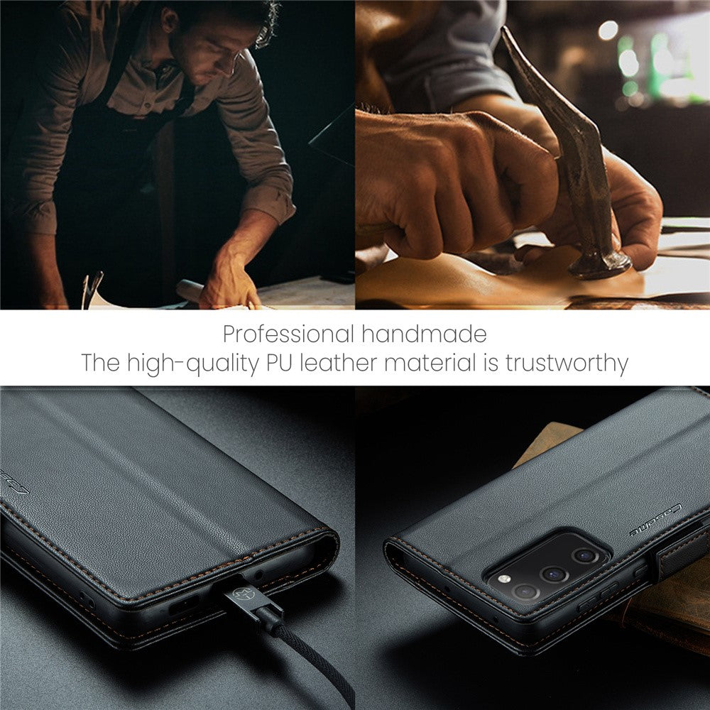 For Samsung Galaxy S20 FE / S20 FE 5G / S20 FE 2022 / S20 Lite Leather Case CASEME 023 RFID Blocking 3 Card Slot Mobile Cover