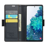 For Samsung Galaxy S20 FE / S20 FE 5G / S20 FE 2022 / S20 Lite Leather Case CASEME 023 RFID Blocking 3 Card Slot Mobile Cover