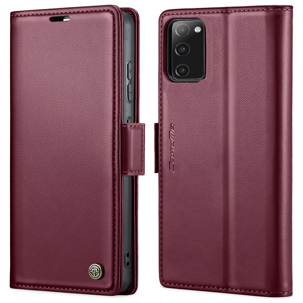 For Samsung Galaxy S20 FE / S20 FE 5G / S20 FE 2022 / S20 Lite Leather Case CASEME 023 RFID Blocking 3 Card Slot Mobile Cover