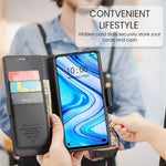 For Xiaomi Redmi Note 9S 4G / Note 9 Pro 4G / Note 9 Pro Max Leather Case CASEME 023 RFID Blocking 3 Card Slot Mobile Cover
