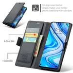For Xiaomi Redmi Note 9S 4G / Note 9 Pro 4G / Note 9 Pro Max Leather Case CASEME 023 RFID Blocking 3 Card Slot Mobile Cover