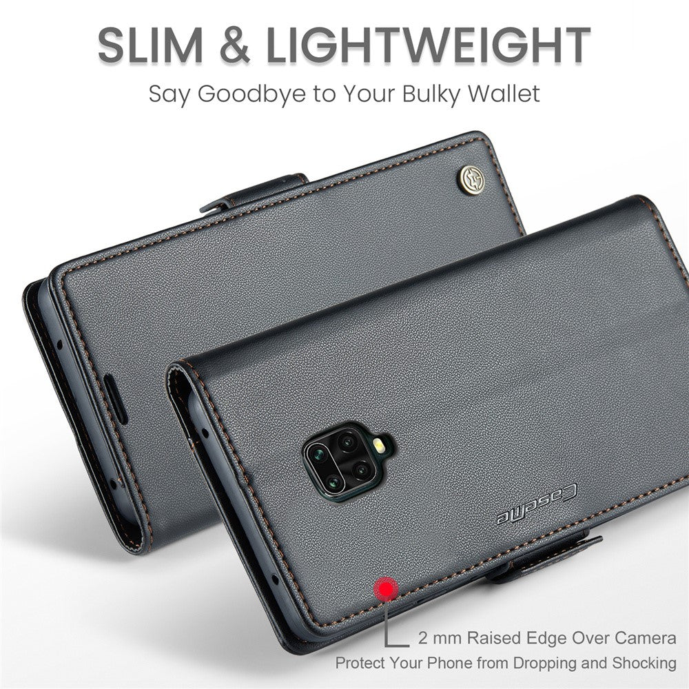 For Xiaomi Redmi Note 9S 4G / Note 9 Pro 4G / Note 9 Pro Max Leather Case CASEME 023 RFID Blocking 3 Card Slot Mobile Cover