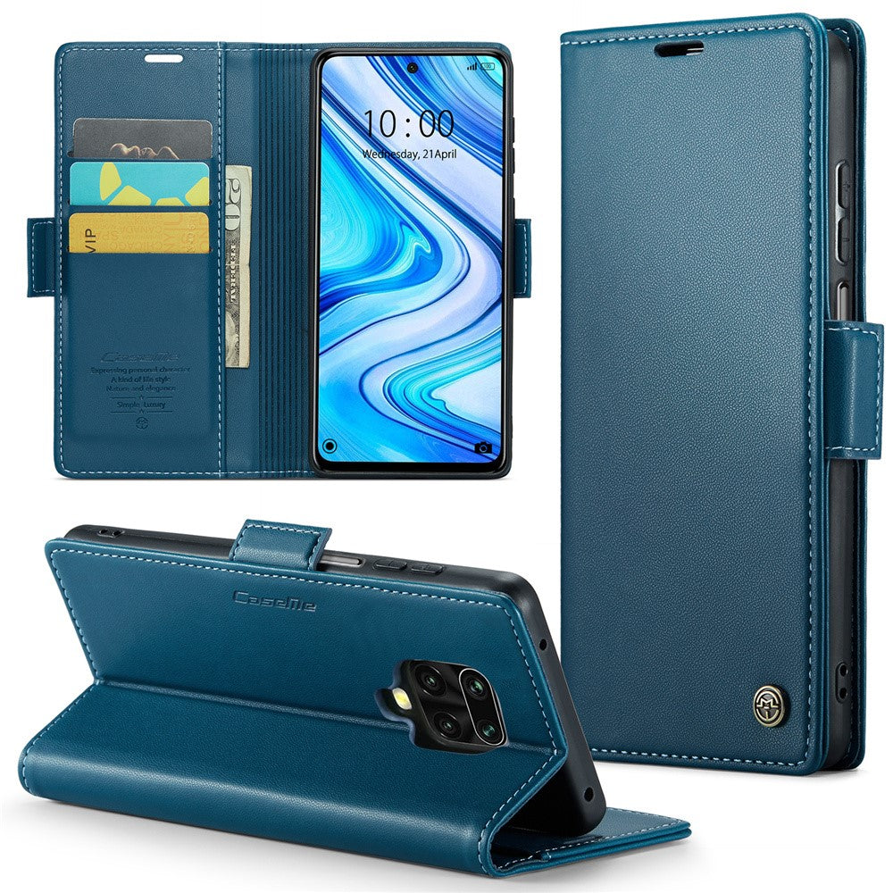 For Xiaomi Redmi Note 9S 4G / Note 9 Pro 4G / Note 9 Pro Max Leather Case CASEME 023 RFID Blocking 3 Card Slot Mobile Cover